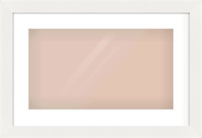White Flat Frame for 48 × 27cm artwork, with Smooth White Single Mount