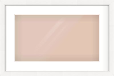 White Beveled Frame for 48 × 27cm artwork, with Smooth White Single Mount
