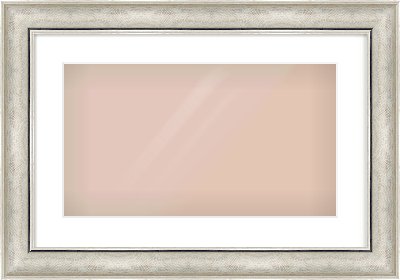 Silver Scoop Frame for 480 × 270mm artwork, with Smooth White Single Mount