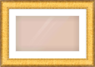 Gold Flat Frame for 480 × 270mm artwork, with Smooth White Single Mount