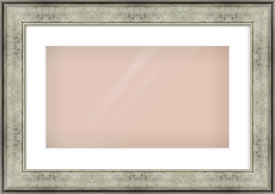 Silver Flat Frame for 480 × 270mm artwork, with Smooth White Single Mount
