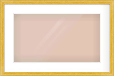 Gold Cushion Frame for 480 × 270mm artwork, with Smooth White Single Mount