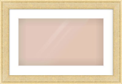 Gold Flat Frame for 480 × 270mm artwork, with Smooth White Single Mount