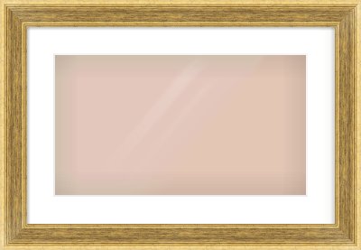 Gold Flat Frame for 480 × 270mm artwork, with Smooth White Single Mount