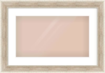 Silver Flat Frame for 480 × 270mm artwork, with Smooth White Single Mount
