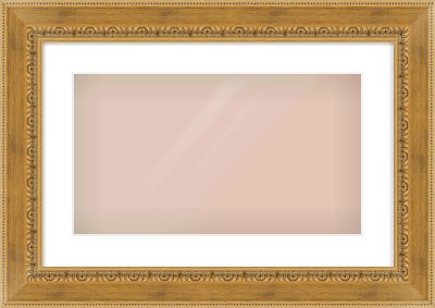 Gold Reverse Frame for 480 × 270mm artwork, with Smooth White Single Mount