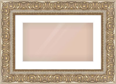 Silver / Gold Reverse Frame for 480 × 270mm artwork, with Smooth White Single Mount