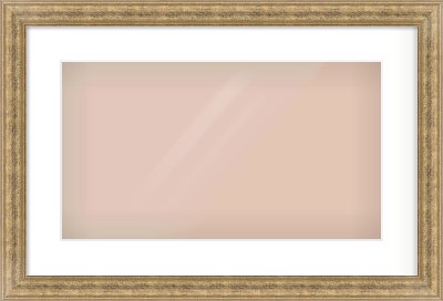 Distressed Gold Dome Frame for 480 × 270mm artwork, with Smooth White Single Mount