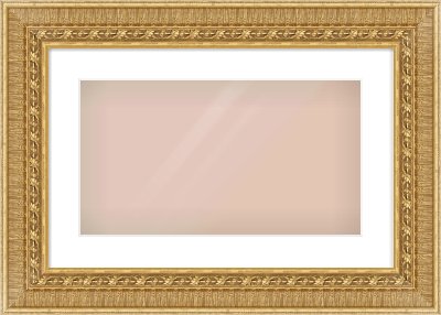 Gold Reverse Frame for 480 × 270mm artwork, with Smooth White Single Mount
