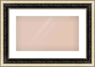 Black & Champagne Silver Spoon Frame for 480 × 270mm artwork, with Smooth White Single Mount