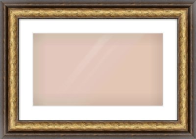 Gold Spoon Frame for 480 × 270mm artwork, with Smooth White Single Mount