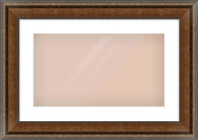 Walnut / Pewter Spoon Frame for 480 × 270mm artwork, with Smooth White Single Mount