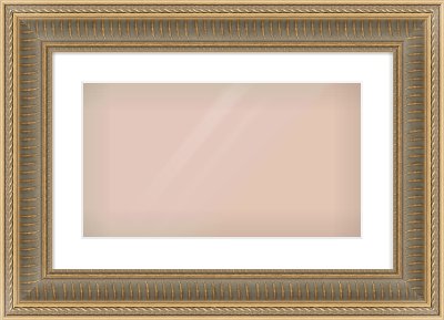 Gold Spoon Frame for 480 × 270mm artwork, with Smooth White Single Mount