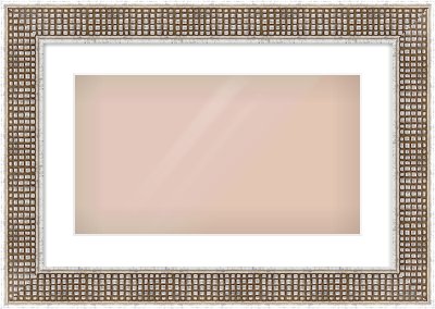 Silver Flat Frame for 480 × 270mm artwork, with Smooth White Single Mount