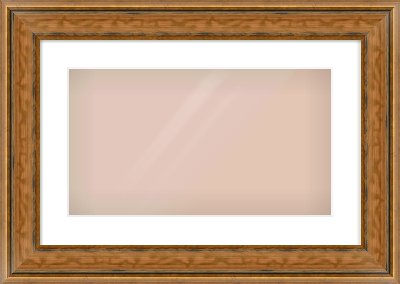 Gold Scoop Frame for 480 × 270mm artwork, with Smooth White Single Mount