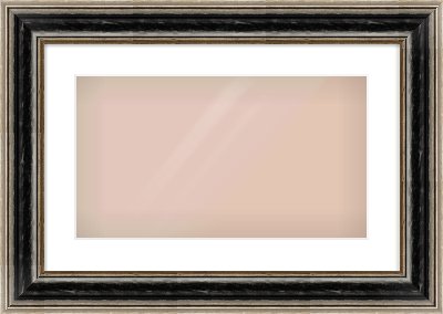 Black & Champagne Silver Spoon Frame for 480 × 270mm artwork, with Smooth White Single Mount
