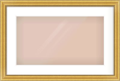 Gold Spoon Frame for 480 × 270mm artwork, with Smooth White Single Mount