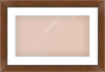 Brown Flat Frame for 480 × 270mm artwork, with Smooth White Single Mount