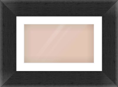 Black Flat Frame for 480 × 270mm artwork, with Smooth White Single Mount