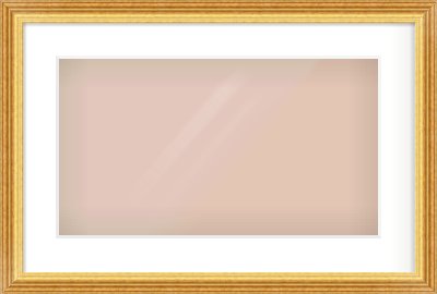 Gold Reverse Frame for 480 × 270mm artwork, with Smooth White Single Mount