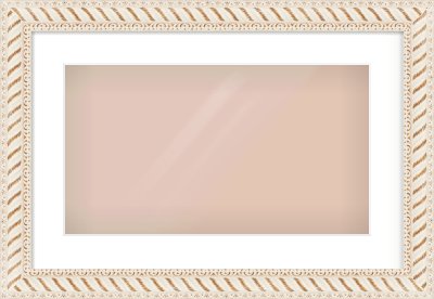 Off White & Gold Dome Frame for 48 × 27cm artwork, with Smooth White Single Mount