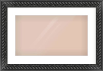 Black/Gold Dome Frame for 480 × 270mm artwork, with Smooth White Single Mount