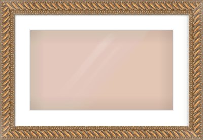 Gold Rope Frame for 480 × 270mm artwork, with Smooth White Single Mount