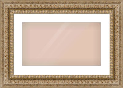 Gold Reverse Frame for 480 × 270mm artwork, with Smooth White Single Mount