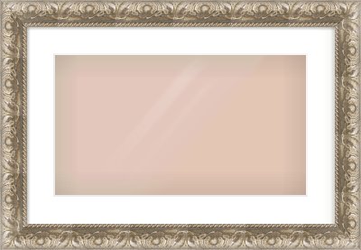 Silver Scoop Frame for 480 × 270mm artwork, with Smooth White Single Mount