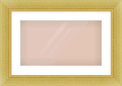 Gold Reverse Frame for 480 × 270mm artwork, with Smooth White Single Mount
