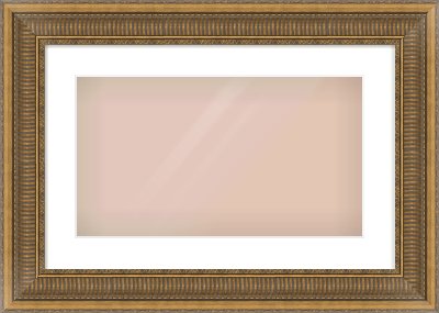 Gold Scoop Frame for 480 × 270mm artwork, with Smooth White Single Mount