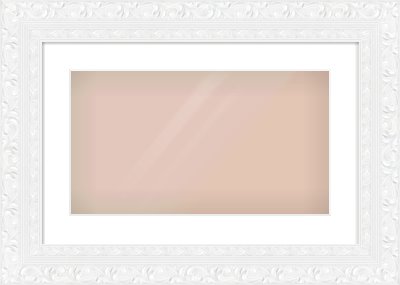 White Reverse Frame for 48 × 27cm artwork, with Smooth White Single Mount