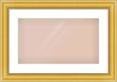 Gold Spoon Frame for 480 × 270mm artwork, with Smooth White Single Mount