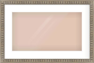 Silver Cushion Frame for 480 × 270mm artwork, with Smooth White Single Mount