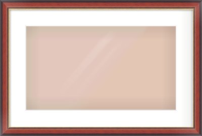Brown Cushion Frame for 480 × 270mm artwork, with Smooth White Single Mount