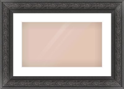 Black Spoon Frame for 480 × 270mm artwork, with Smooth White Single Mount