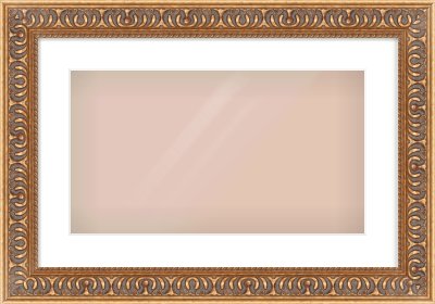 Gold Reverse Frame for 480 × 270mm artwork, with Smooth White Single Mount
