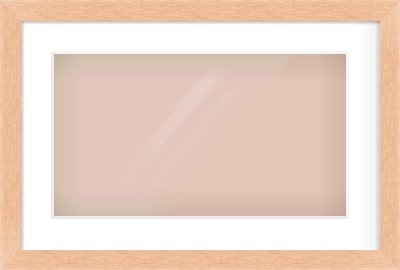 Oak Effect Flat Frame for 480 × 270mm artwork, with Smooth White Single Mount