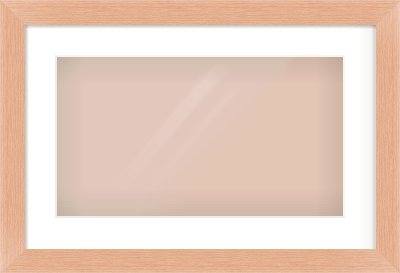 Oak Effect Flat Frame for 480 × 270mm artwork, with Smooth White Single Mount