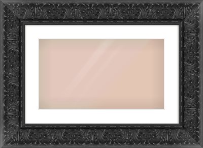 Black Scoop Frame for 480 × 270mm artwork, with Smooth White Single Mount