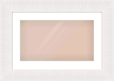 Rough Cut Effect Flat Frame for 48 × 27cm artwork, with Smooth White Single Mount