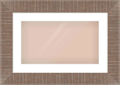 Rough Cut Effect Flat Frame for 480 × 270mm artwork, with Smooth White Single Mount
