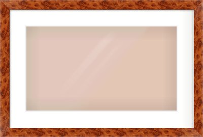 Brown Flat Frame for 480 × 270mm artwork, with Smooth White Single Mount
