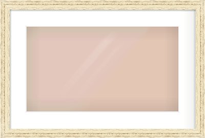 Distressed Cream Wood Grain Flat Frame for 480 × 270mm artwork, with Smooth White Single Mount