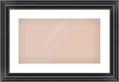 Black Spoon Frame for 480 × 270mm artwork, with Smooth White Single Mount