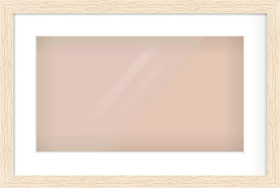 Ivory Flat Frame for 480 × 270mm artwork, with Smooth White Single Mount