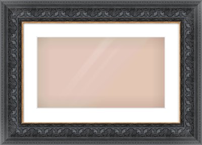Black Reverse Frame for 480 × 270mm artwork, with Smooth White Single Mount