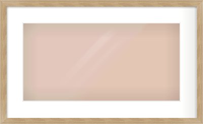 Oak Veneer Flat Frame for 500 × 250mm artwork, with Smooth White Single Mount