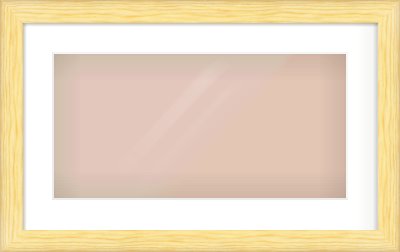 Natural Wood Cushion Frame for 500 × 250mm artwork, with Smooth White Single Mount