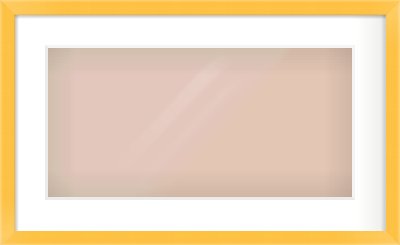Yellow Paint Flat Frame for 500 × 250mm artwork, with Smooth White Single Mount